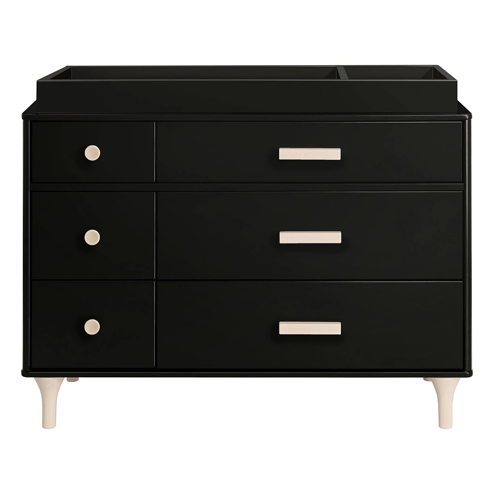 Commode Double 6 Tiroirs Lolly - Noir / Naturel Lavé