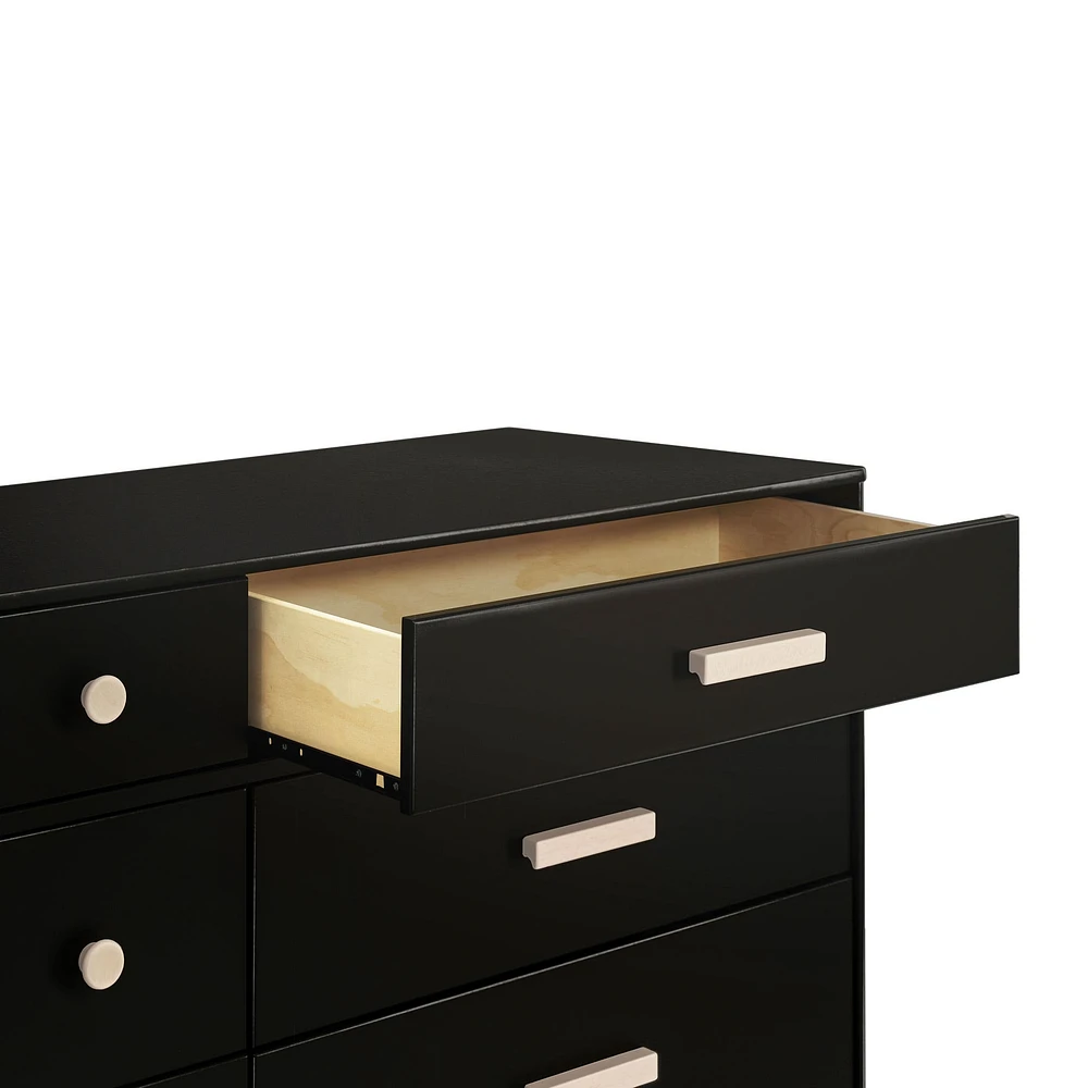 Lolly 6-Drawer Double Dresser - Black / Washed Natural