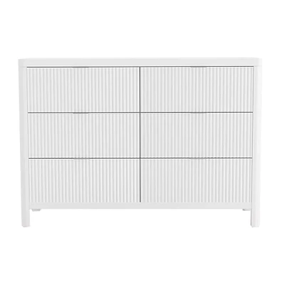 6 Drawer Chest Milano - White