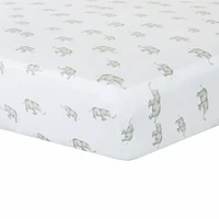 Drap Contour pour Lit de Bébé - Éléphant Gris