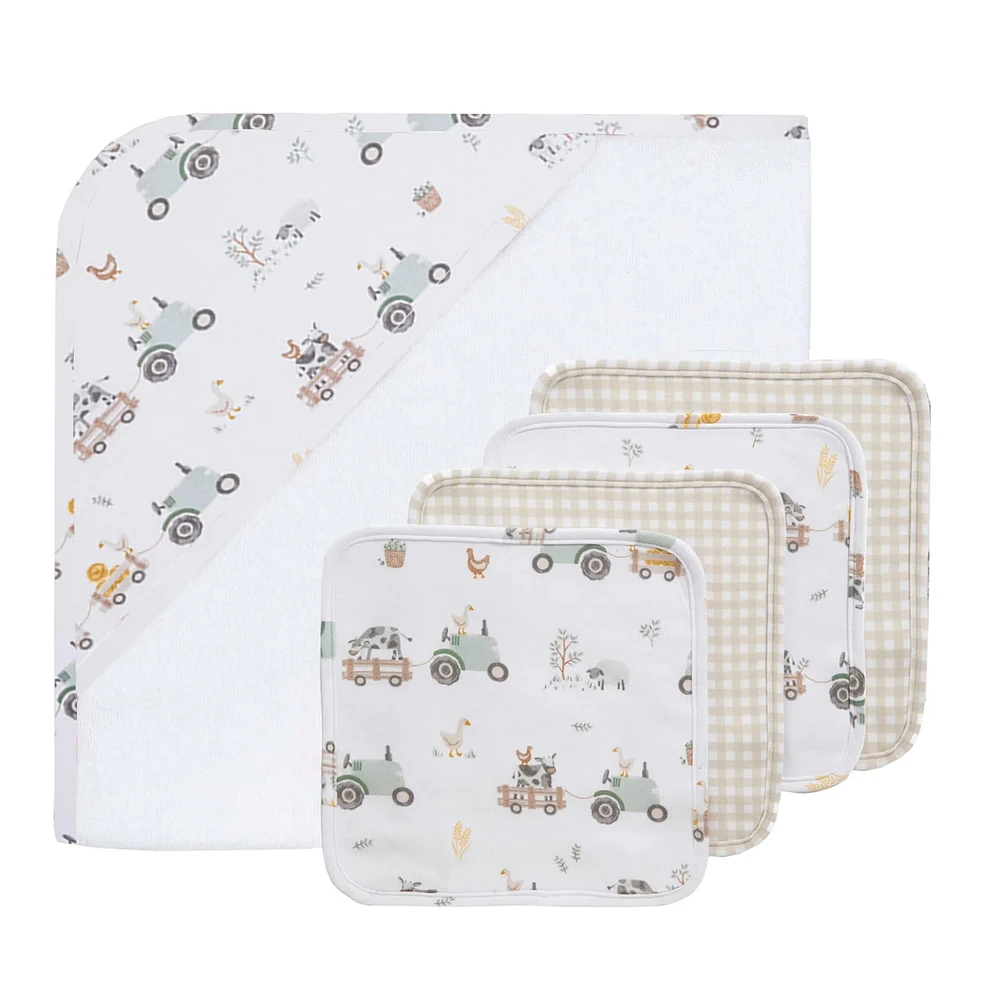 5 Pieces Bath Gift Set - Tractor Ride