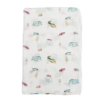 Bamboo Muslin Swaddle Blanket - All Aboard 