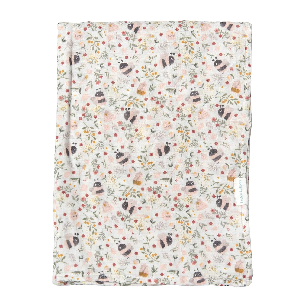 Bamboo Muslin Swaddle Blanket - Bumble Bees