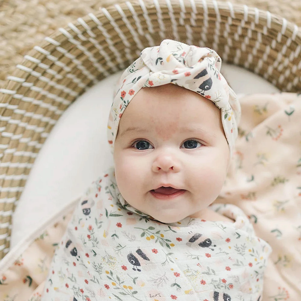 Bamboo Muslin Swaddle Blanket - Bumble Bees