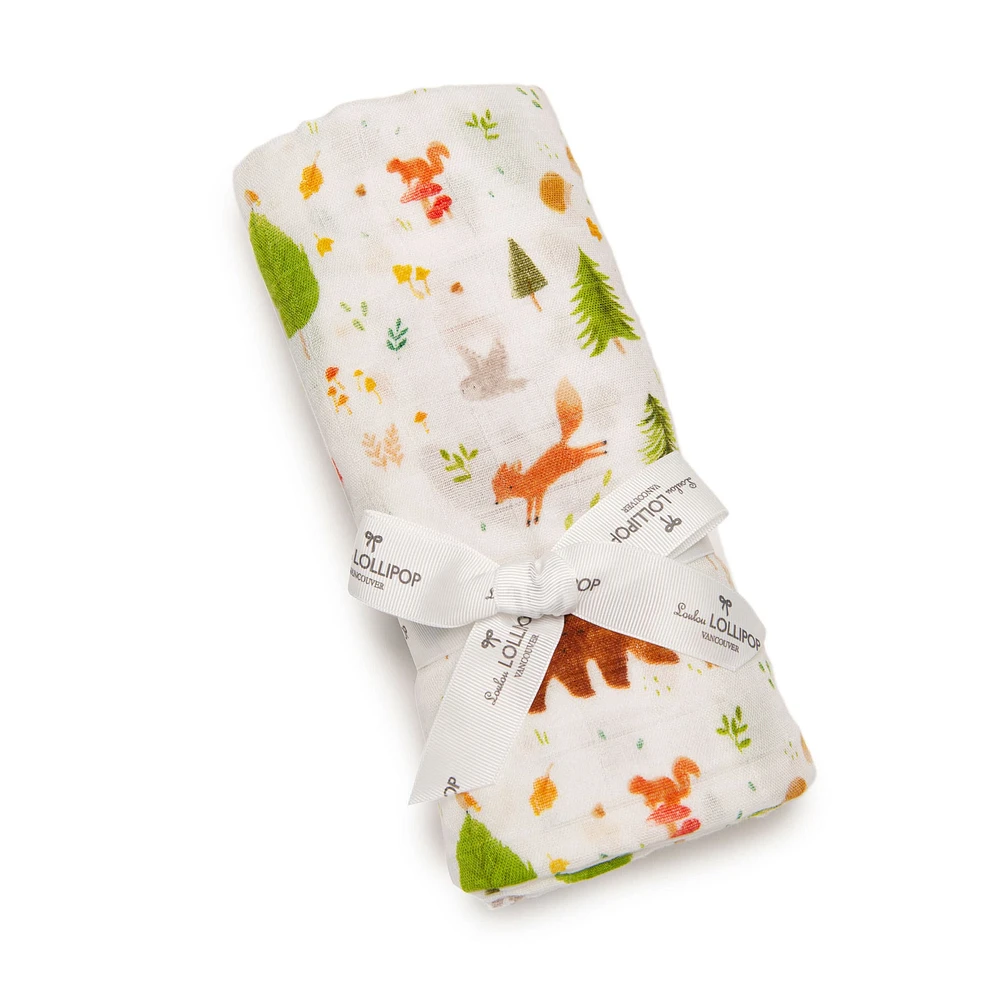 Bamboo Muslin Swaddle Blanket - Forest Friends