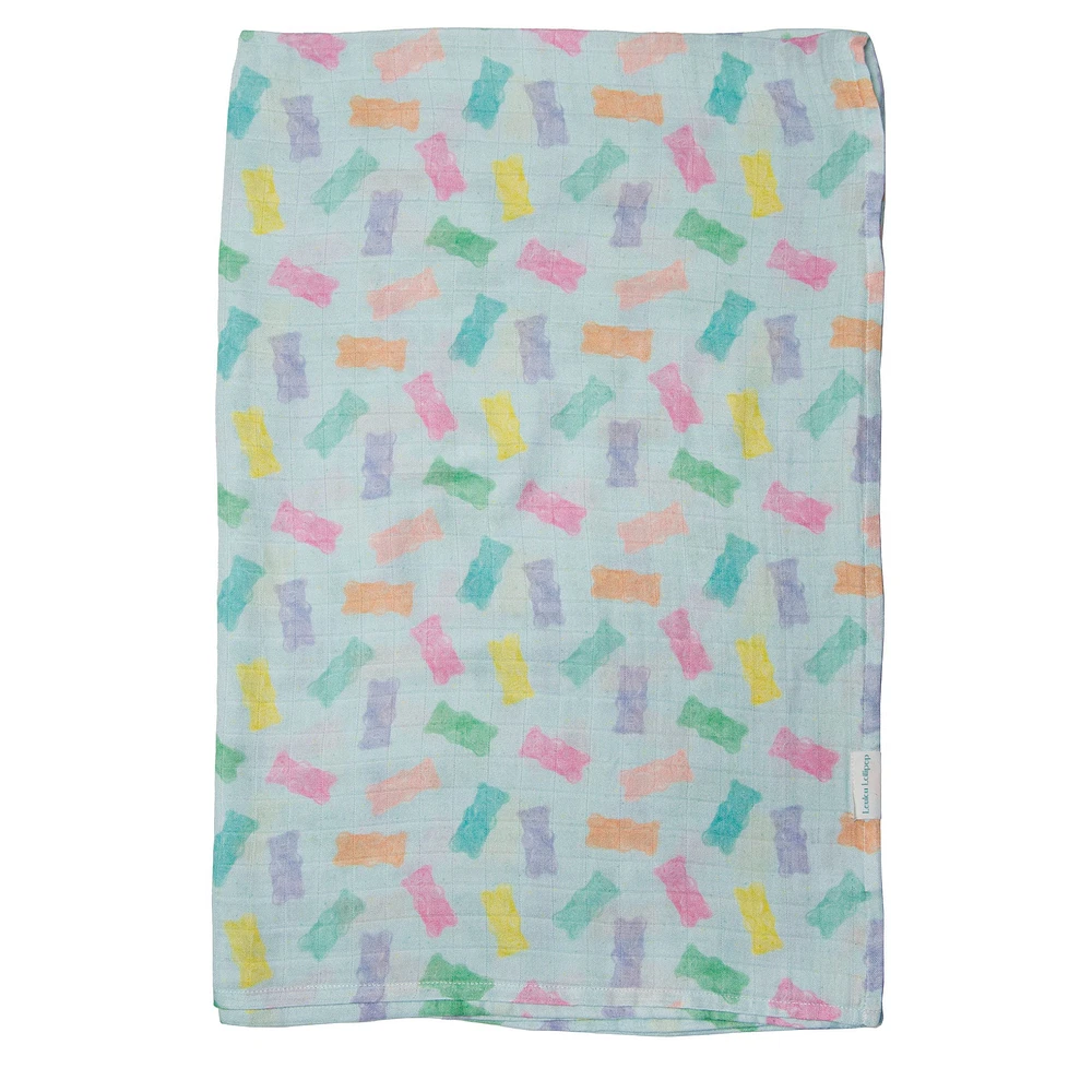 Bamboo Muslin Swaddle Blanket - Gummy Bear