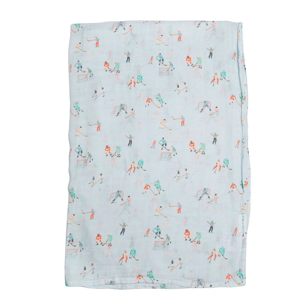 Bamboo Muslin Swaddle Blanket - Ice Hockey