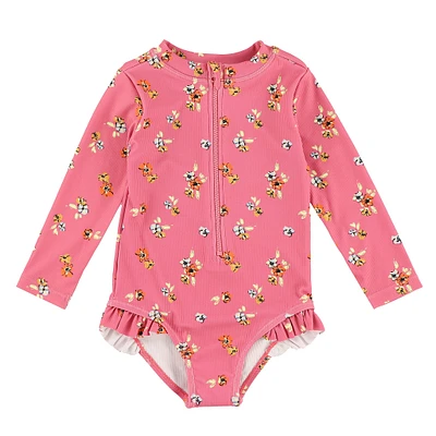Maillot UV Côtelé Fleurs 3-24mois