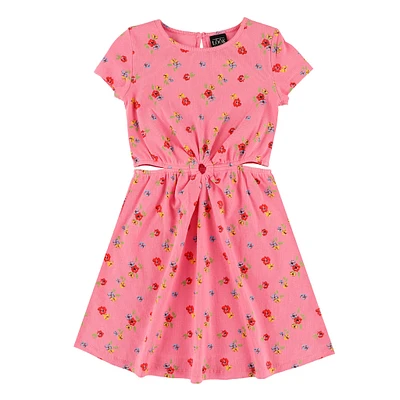 Charm Printed Rib Dress 7-14y
