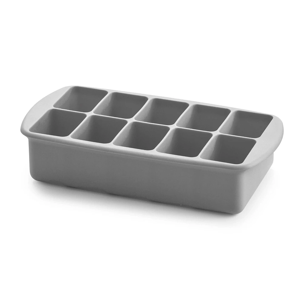 Silicone Baby Food Freezer Tray with Lid - Grey