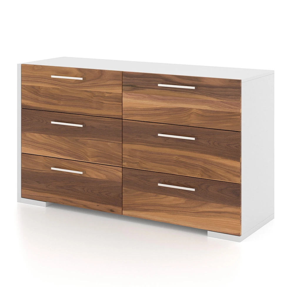 Commode 6 Tiroirs - Blanc Noyer
