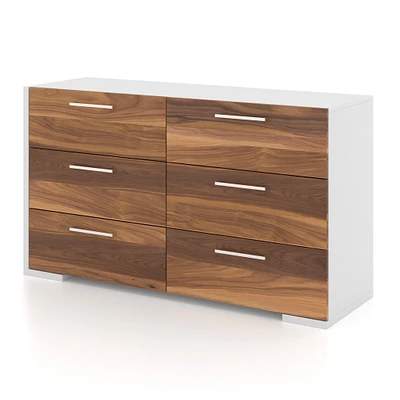 Commode 6 Tiroirs - Blanc Noyer