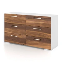 Commode 6 Tiroirs - Blanc Noyer