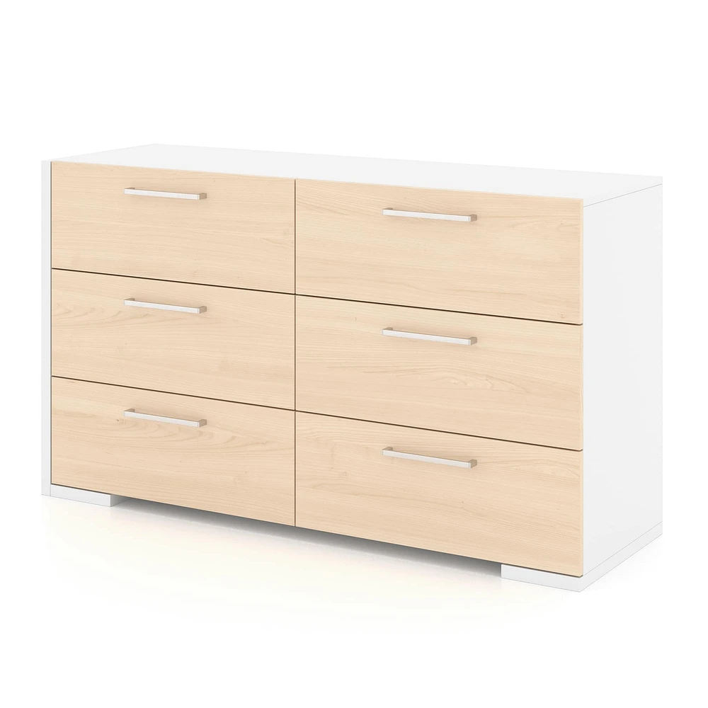 Commode 6 Tiroirs - Blanc Naturel