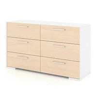 Commode 6 Tiroirs - Blanc Naturel