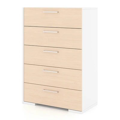 Commode 5 Tiroirs - Blanc Naturel