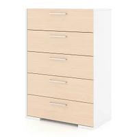 Commode 5 Tiroirs - Blanc Naturel