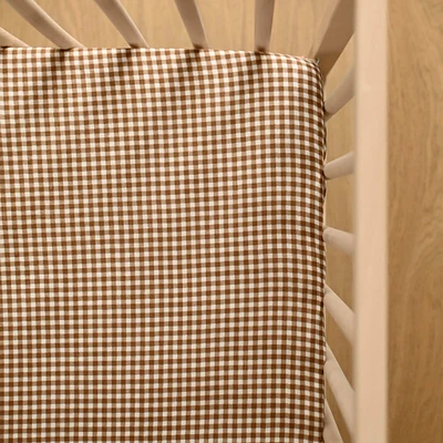 Drap Contour Lit De Bébé - Vichy Brun