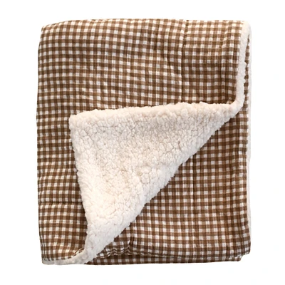 Sherpa And Muslin Blanket