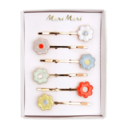 Barrettes à Émail Fleurs (6)