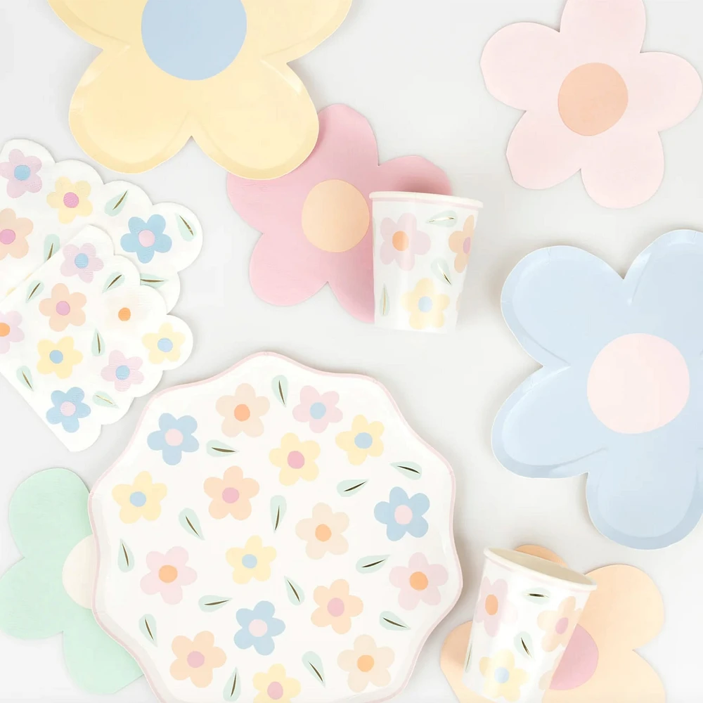 Assiettes de Carton (8) - Fleurs