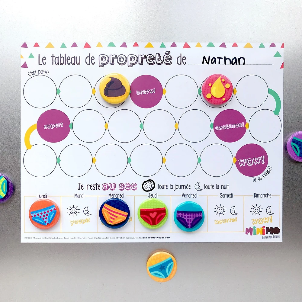 Tableau de Propreté et 9 Aimants