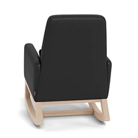 Joya Rocking Chair - Black Leather / Natural Wood