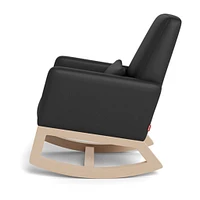Joya Rocking Chair - Black Leather / Natural Wood