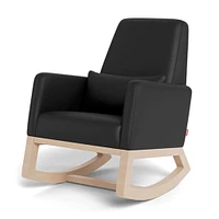 Joya Rocking Chair - Black Leather / Natural Wood