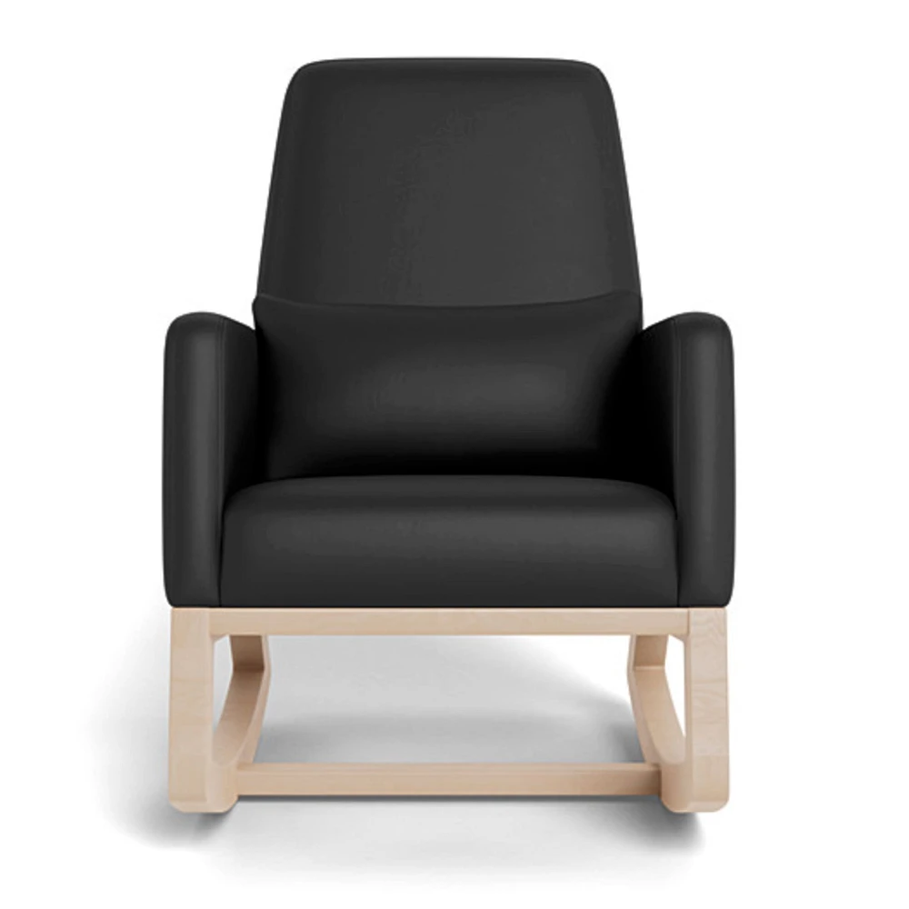 Joya Rocking Chair - Black Leather / Natural Wood