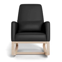 Joya Rocking Chair - Black Leather / Natural Wood