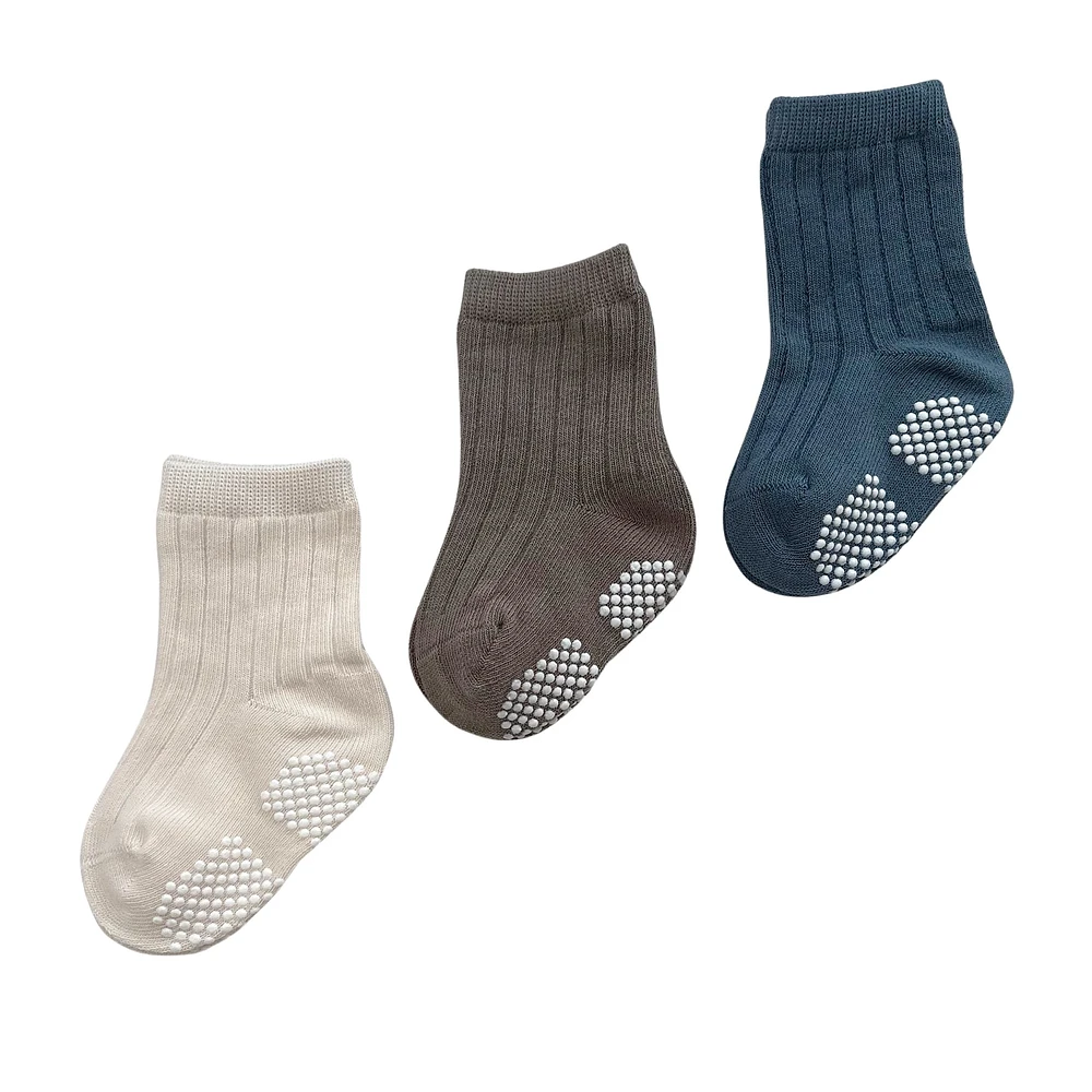 Grey Blue 3-Pack Socks Sizes 6-36m