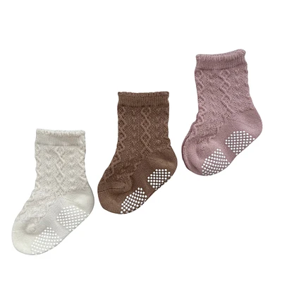 Bas Paquet de 3 Beige Rose Pointures 6-36mois