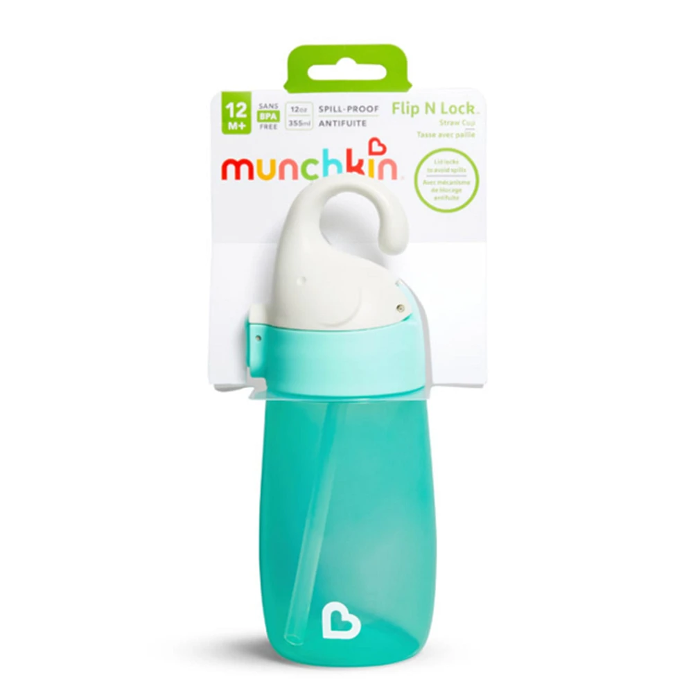 Gobelet avec Paille 12oz Flip N Lock - Elephant