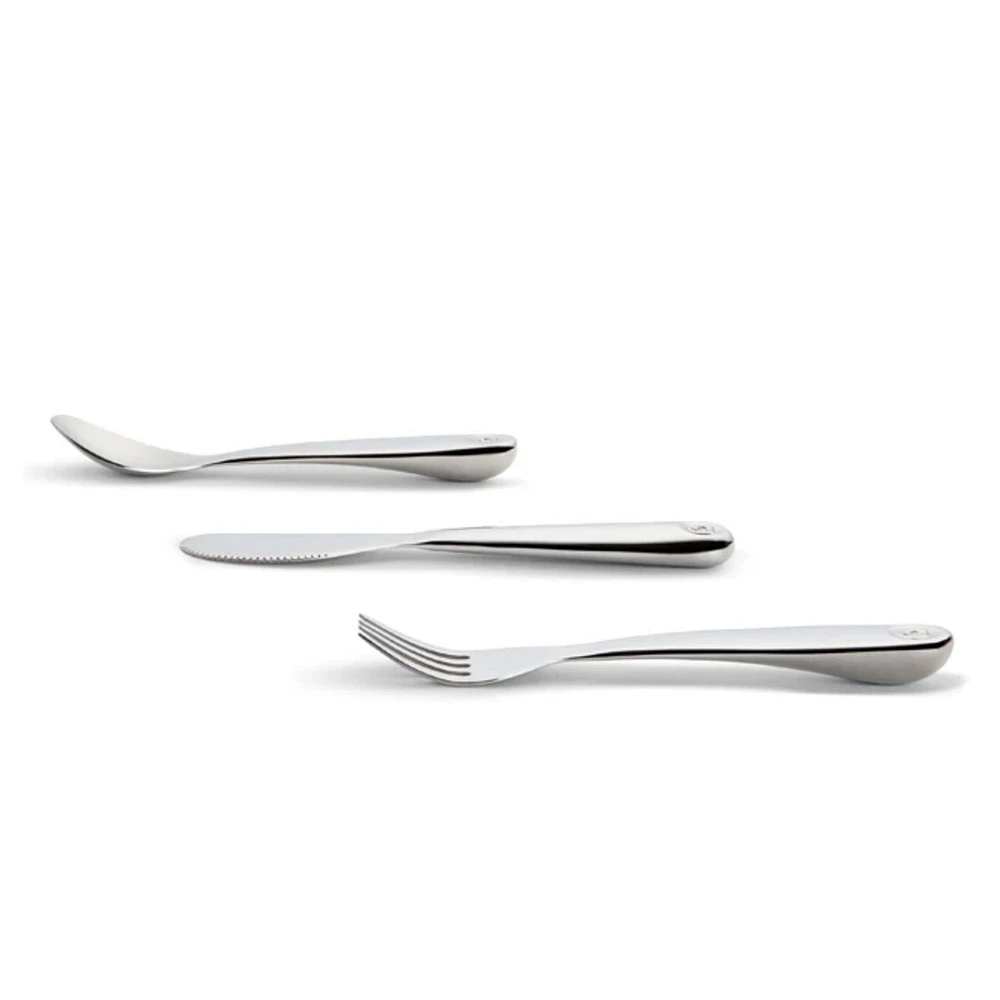 Polish™ Stainless Steel Toddler Fork, Knife & Spoon Set