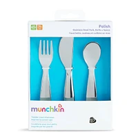 Polish™ Stainless Steel Toddler Fork, Knife & Spoon Set