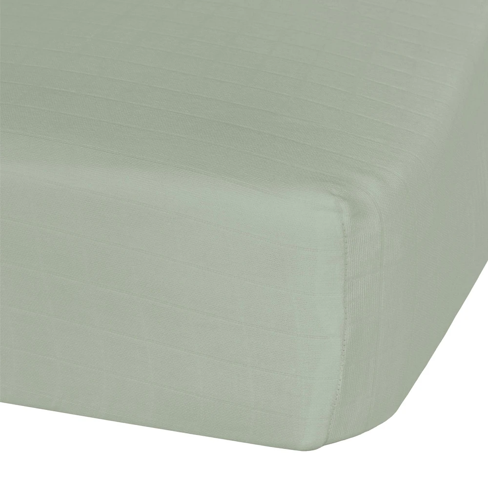 Baby Crib Fitted Sheet - Khaki Muslin