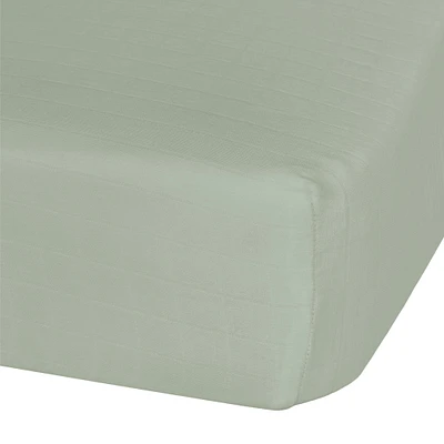 Baby Crib Fitted Sheet - Khaki Muslin