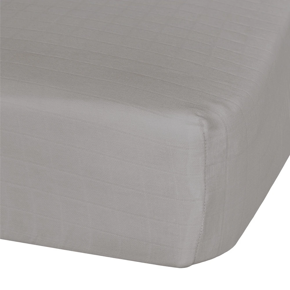 Baby Crib Fitted Sheet - Taupe Muslin