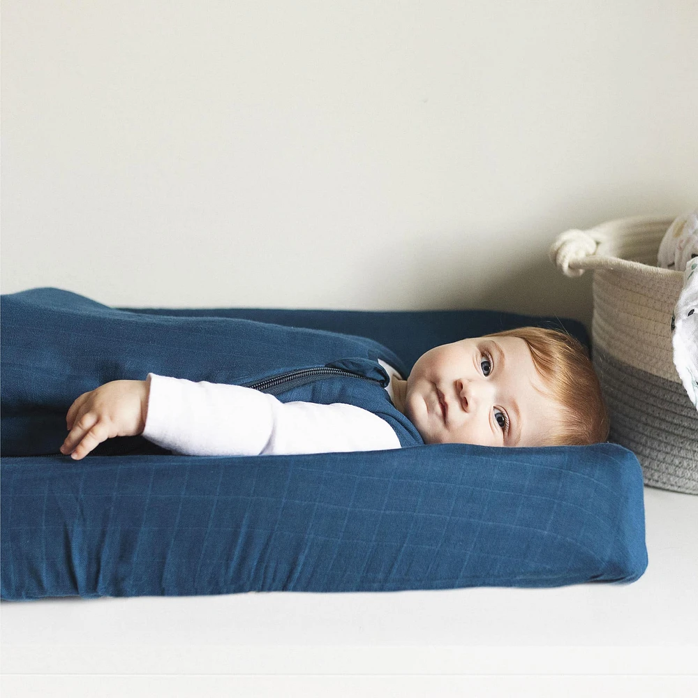 Muslin Changing Pad - Navy