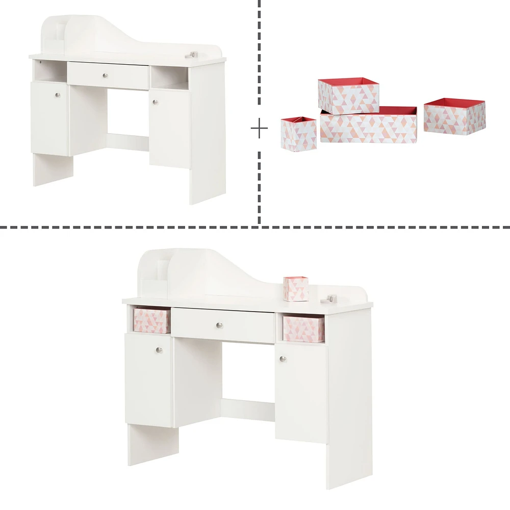 Makeup Desk with Drawer - Vito Pure White