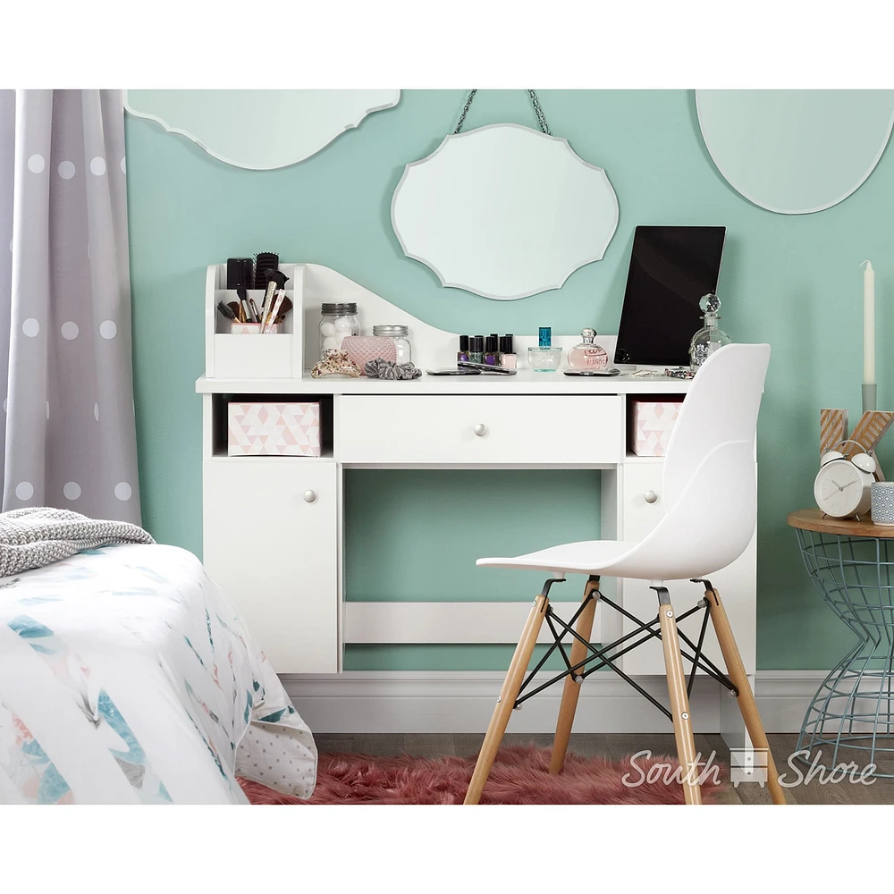 Makeup Desk with Drawer - Vito Pure White