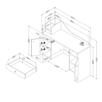Makeup Desk with Drawer - Vito Pure White