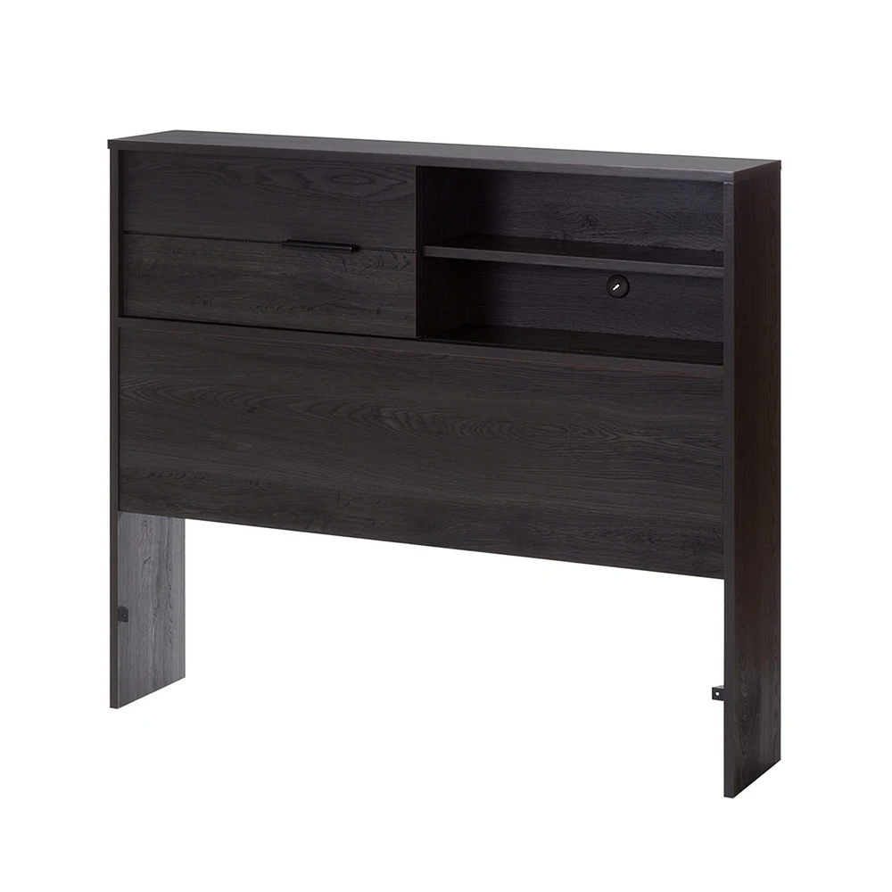 Fynn Twin Headboard with Storage - Gray Oak