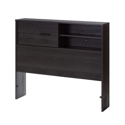 Fynn Twin Headboard with Storage - Gray Oak