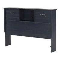 Bookcase Double Headboard with Doors - Ulysses Blueberry
