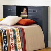 Bookcase Double Headboard with Doors - Ulysses Blueberry