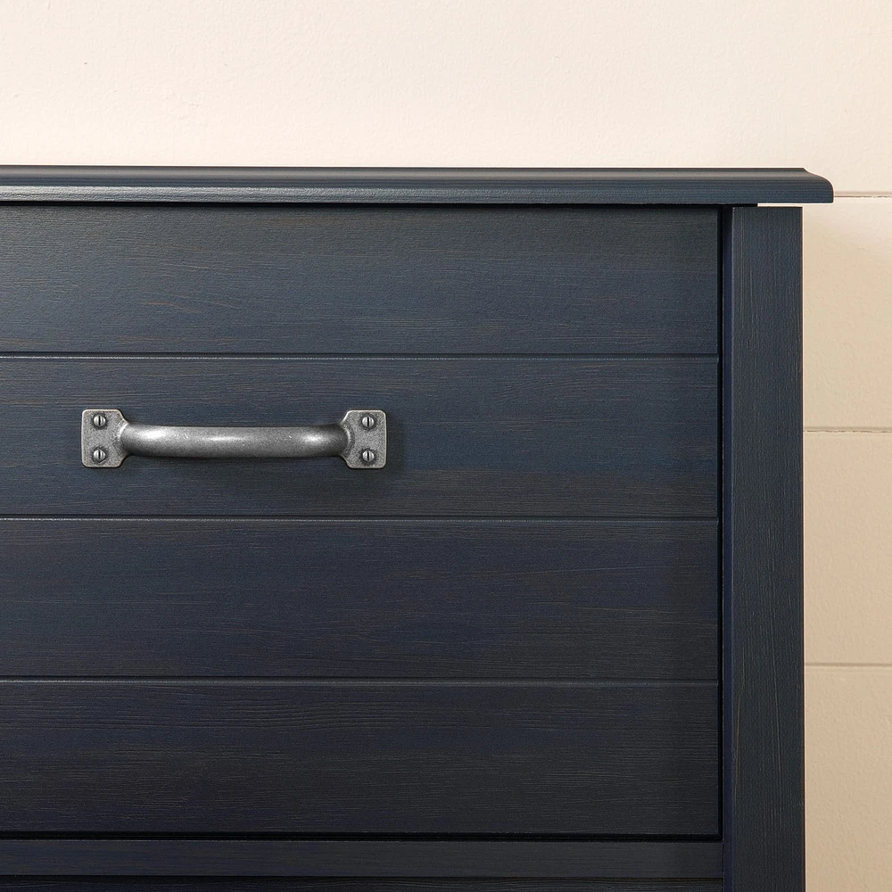 Bookcase Double Headboard with Doors - Ulysses Blueberry