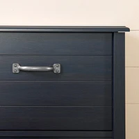 Bookcase Double Headboard with Doors - Ulysses Blueberry