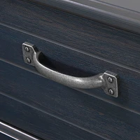 Bookcase Double Headboard with Doors - Ulysses Blueberry